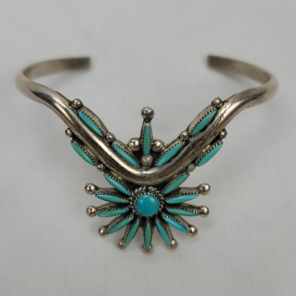 Vintage Tourquose Silver Bracelet Indian Jewelry E.B.W.